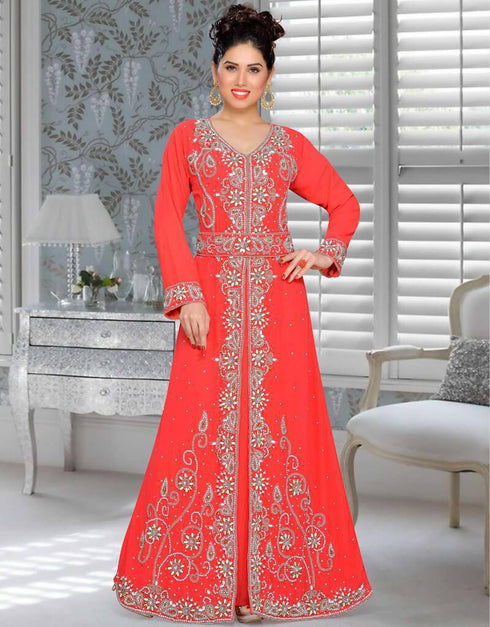 Morocan Kaftan With Silver Hand Work