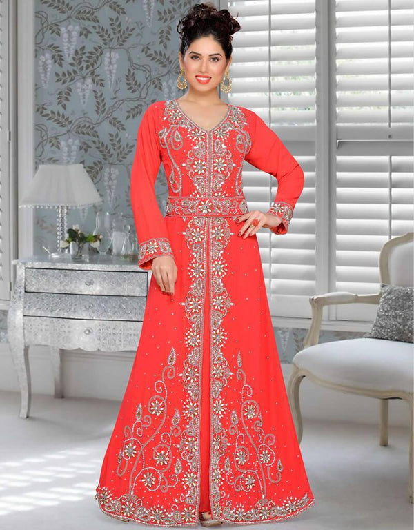 Morocan Kaftan With Silver Hand Work