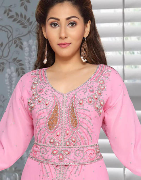 Morocan Style Kaftan With Silver Hand Work