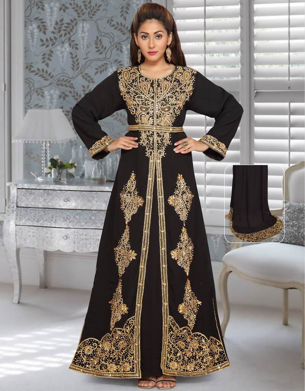 Morocan Style Kaftan With Silver Hand Work