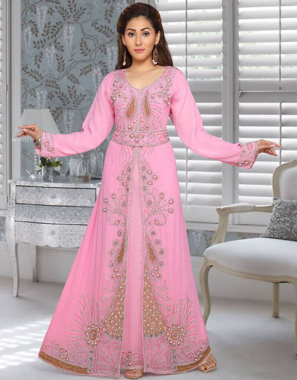 Morocan Style Kaftan With Silver Hand Work