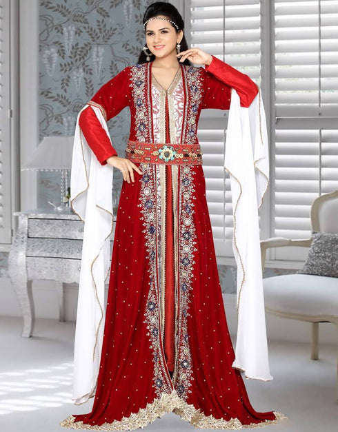Moroccan kaftan With Overall Work