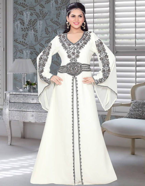 Moroccan style kaftan With Front Slit