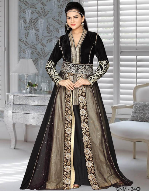 Moroccan style kaftan With Full embroidery