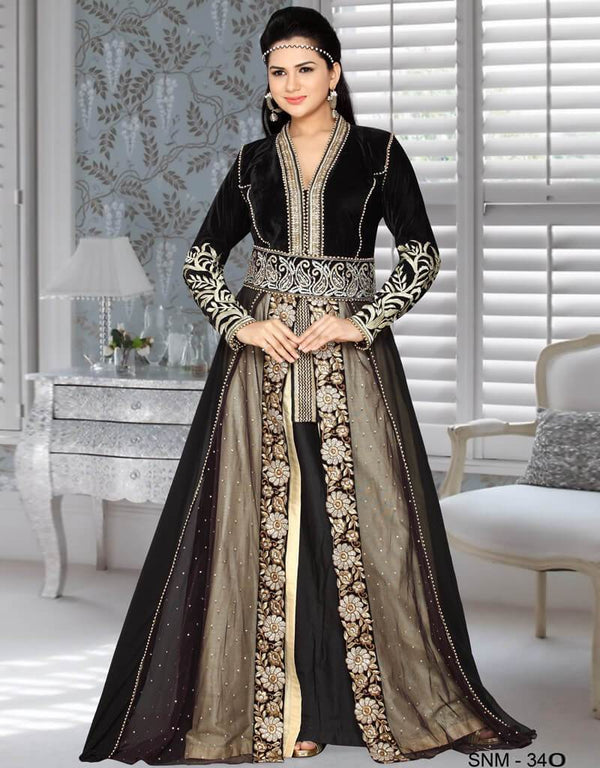 Moroccan style kaftan With Full embroidery