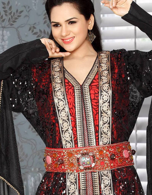 Moroccan style kaftan With Overall Work