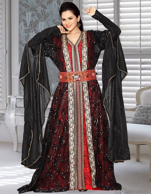 Moroccan style kaftan With Overall Work