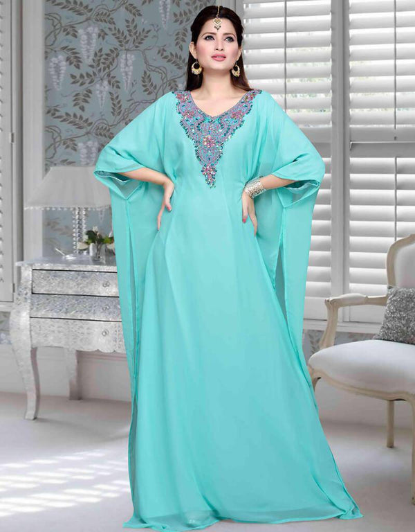 multi embroidered kaftan