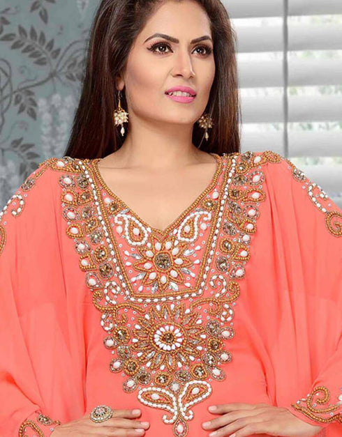 Necklace pattern Kaftan with Golden Work