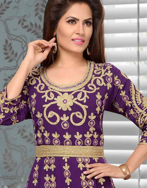 Overall Work A-line Embroidered Kaftan