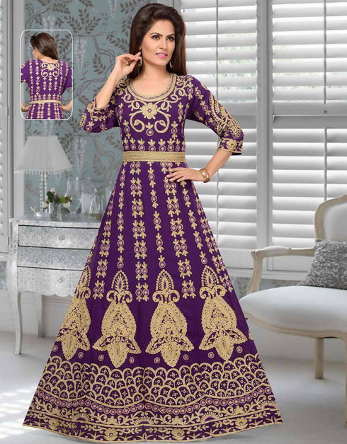 Overall Work A-line Embroidered Kaftan