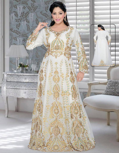 Overall Work Dubai Style Wear Golden embroiderd kaftan
