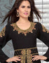 Party wear Front Slit A-line Kaftan With Golden Work