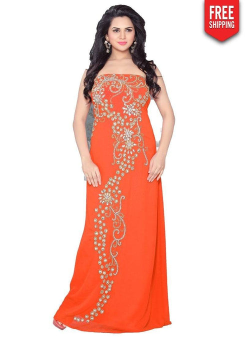 Party Wear Gold Hand Work Fusant