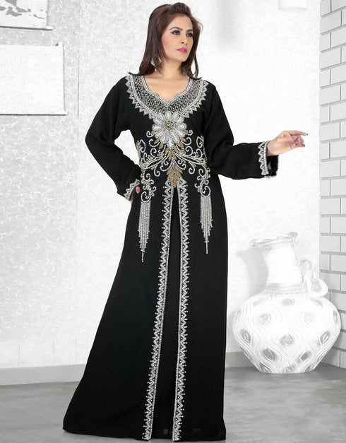 Scintillating Faux Georgette Modern Jacket Style Kaftan