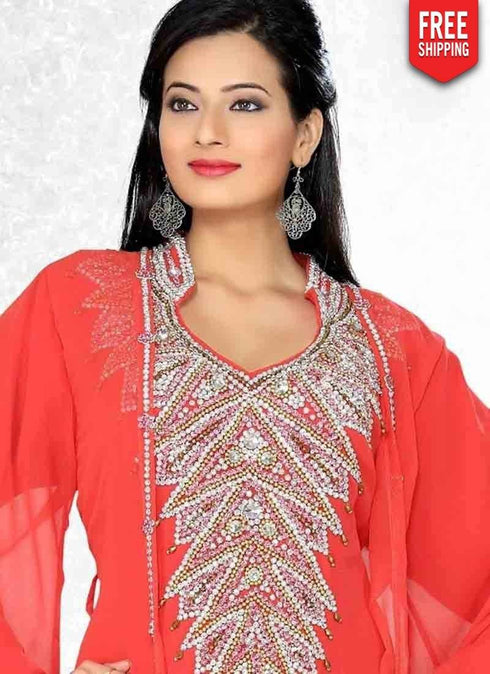 Scintillating Jacket Style Embroidered Kaftan