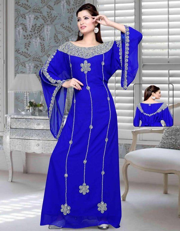 Silver embroidered party abaya