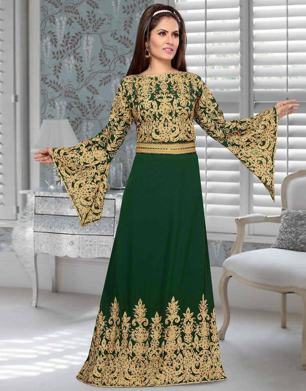 Slim Fit kaftan With Golden Embroidery