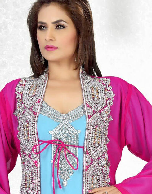 Sophisticated Faux Georgette Jacket Style Caftan