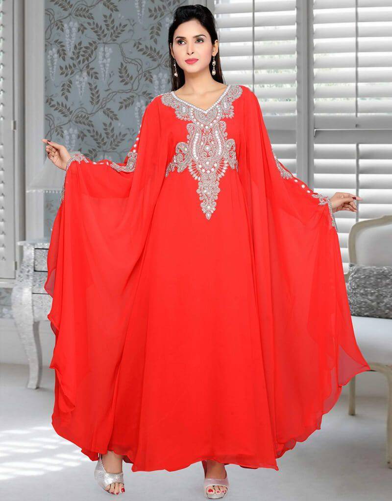 Trendy Party kaftan farasha patterned Red main image 0