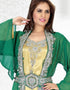 Supercool Faux Georgette Modern Crystal Embellished Moroccan Kaftan