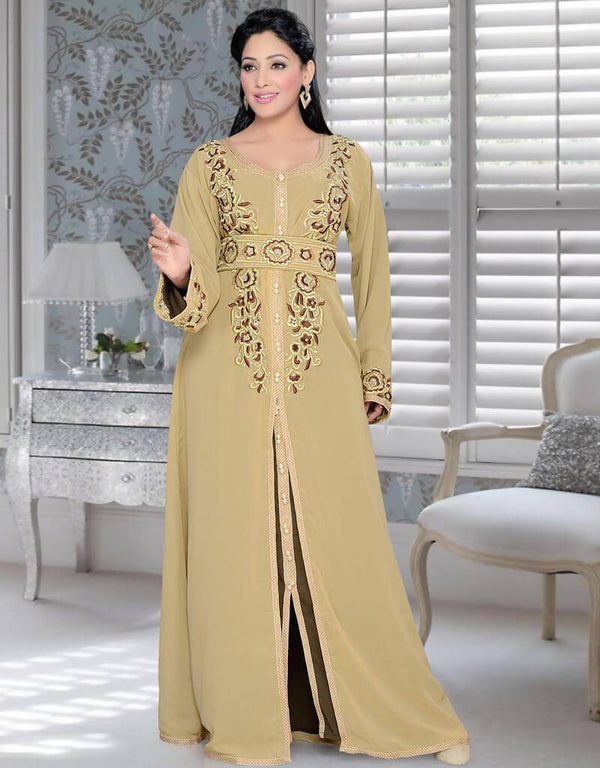 Two Piece Jacket Style Kaftan With Light embroidery
