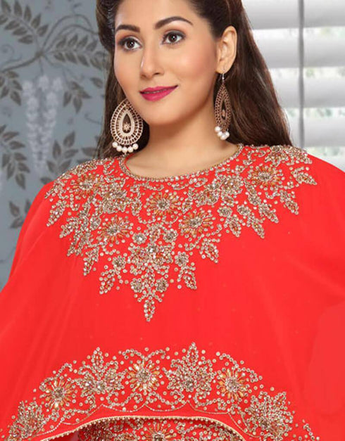 Two Piece Kaftan With Silver Hand Work