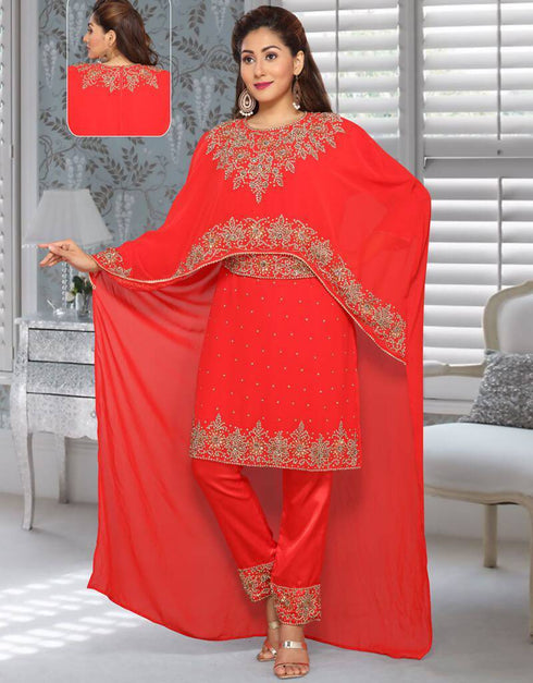 Two Piece Kaftan With Silver Hand Work