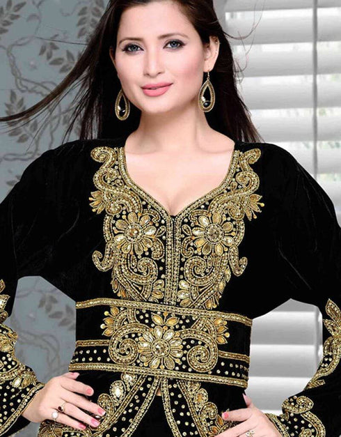 Velvet kaftan with jacket