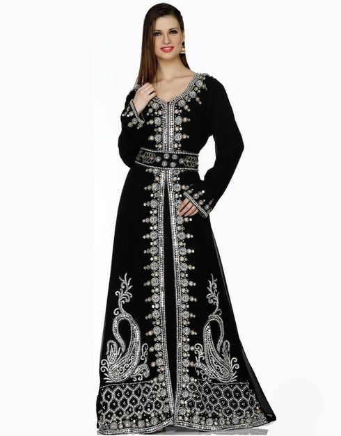 Wedding Kaftan With Silver Handwork