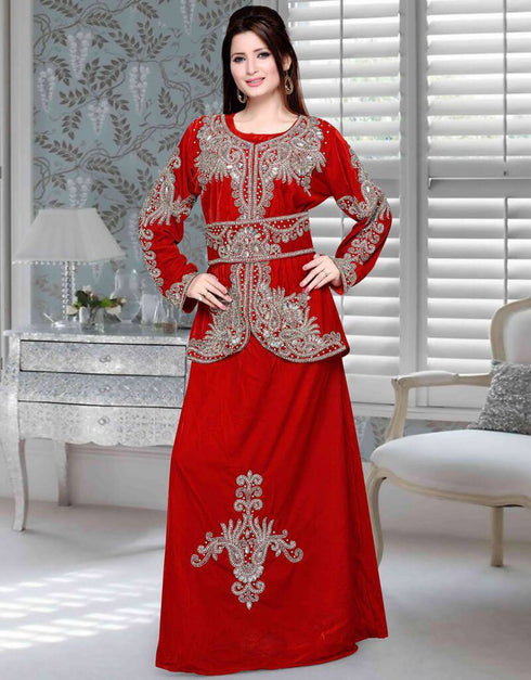 Women Silver embroidered caftan