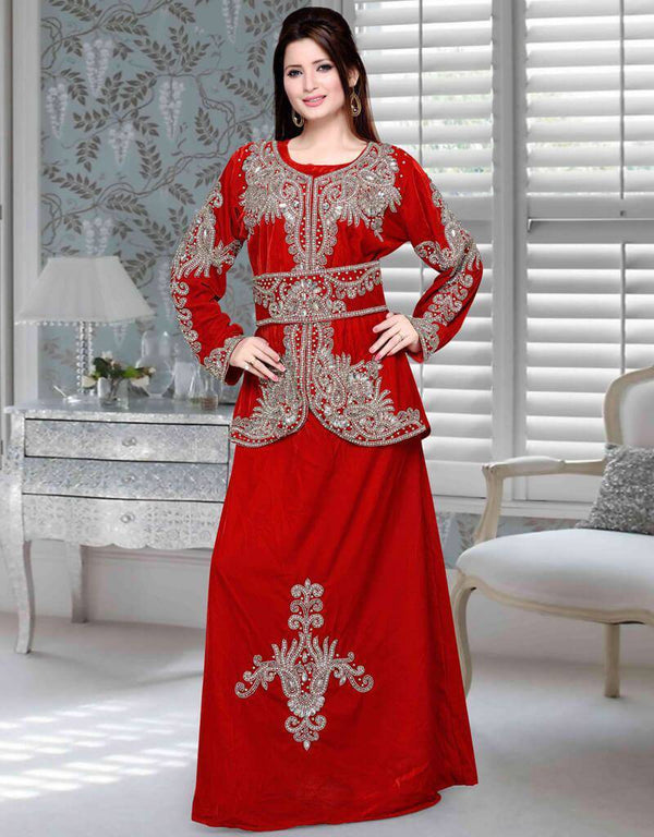 Women Silver embroidered caftan