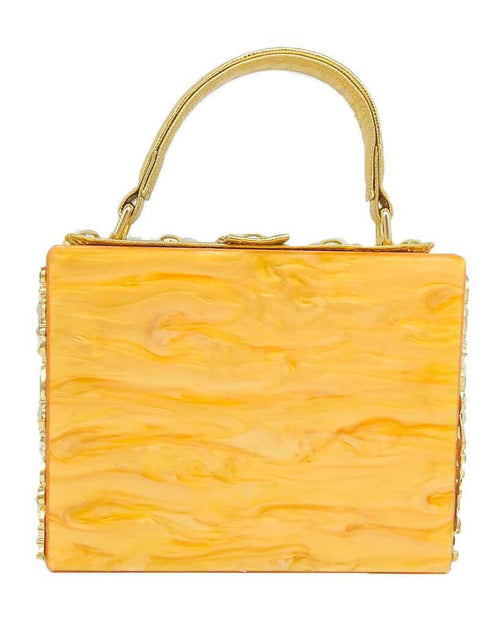 Crystal Flower Evening Clutch Box Wallet