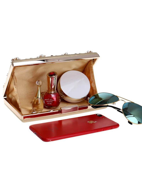 Leaf Metal Beaded Evening Purse