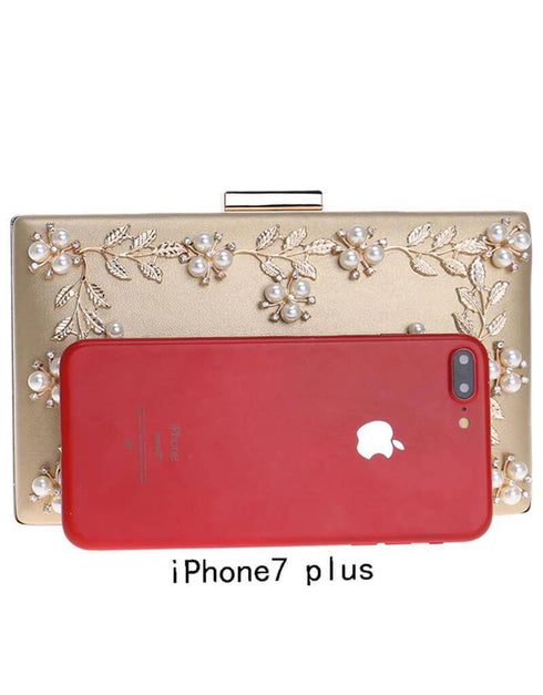 Leaf Metal Beaded Evening Purse