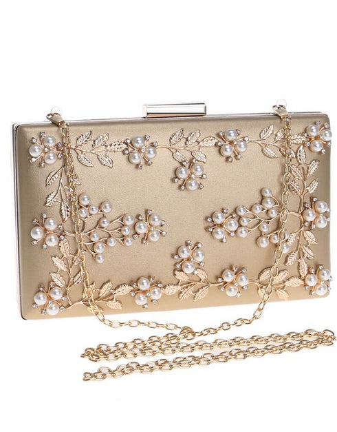 Leaf Metal Beaded Evening Purse