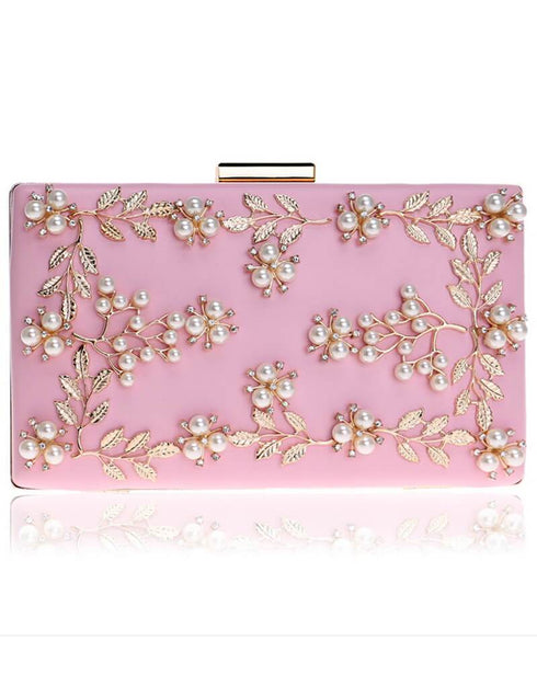 Leaf Metal Beaded Evening Purse