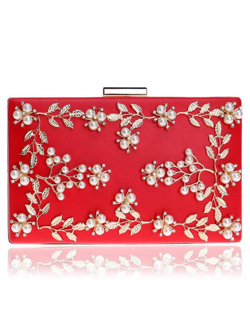 Leaf Metal Beaded Evening Purse