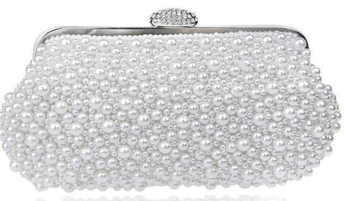 Pearl beaded clutch bag