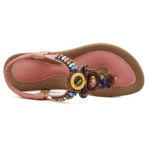 Women Sandals with Gemstone Beaded