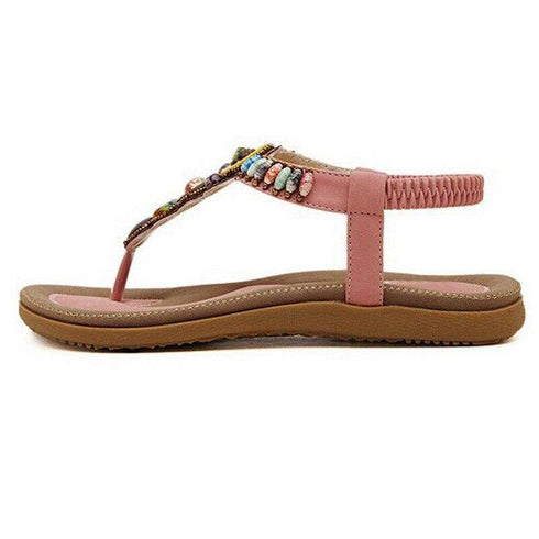Women Sandals with Gemstone Beaded