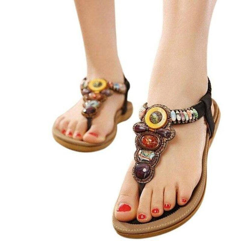Women Sandals with Gemstone Beaded
