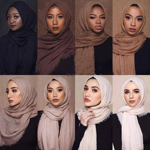 Cotton Linen Muslim Woman Hijab Scarfs