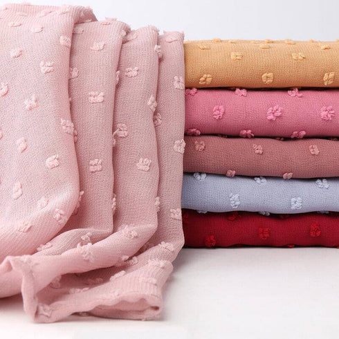 Flocked bubble chiffon scarf hijabs for women