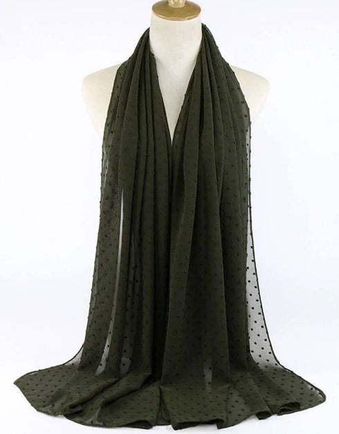 Flocked bubble chiffon scarf hijabs for women