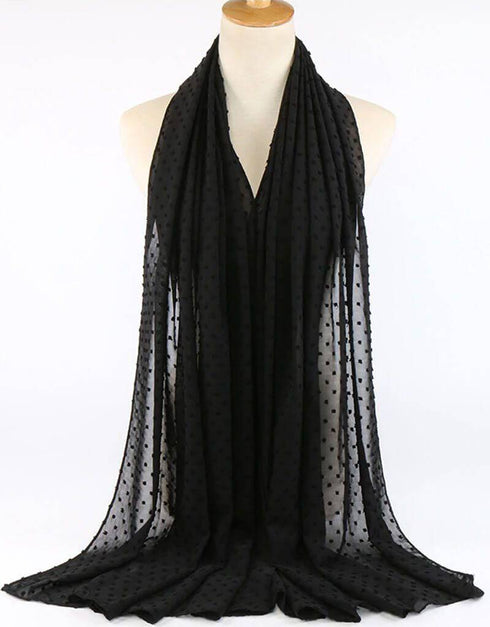 Flocked bubble chiffon scarf hijabs for women
