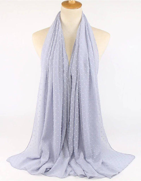 Flocked bubble chiffon scarf hijabs for women