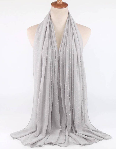 Flocked bubble chiffon scarf hijabs for women