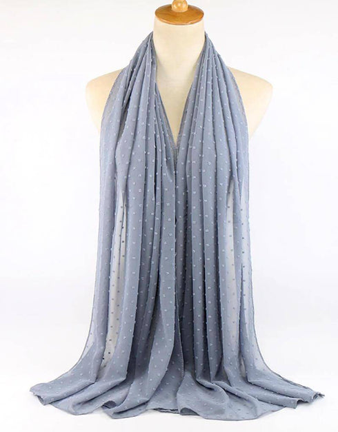 Flocked bubble chiffon scarf hijabs for women