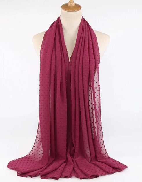 Flocked bubble chiffon scarf hijabs for women
